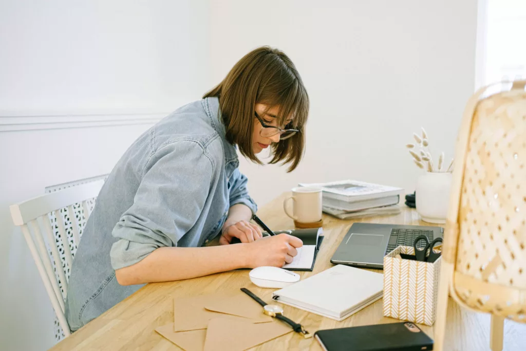 Woman working at desk