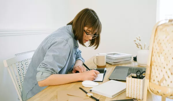 Woman working at desk