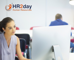 Woman working on computer in office