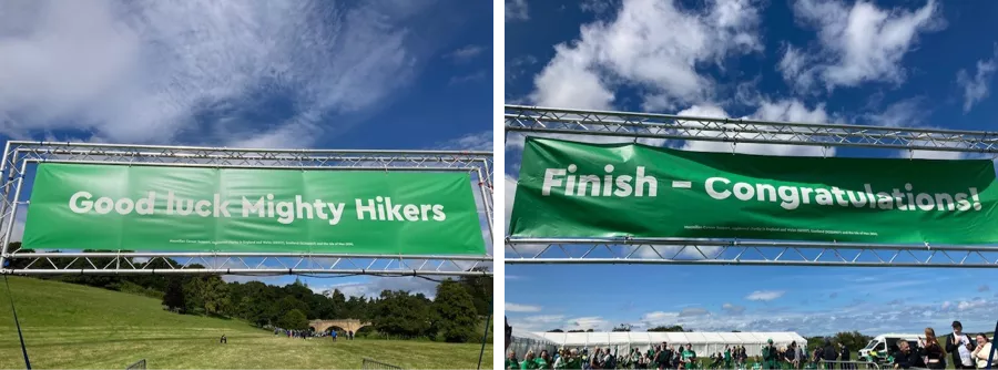 Start and finish line of the mighty hikes challenge