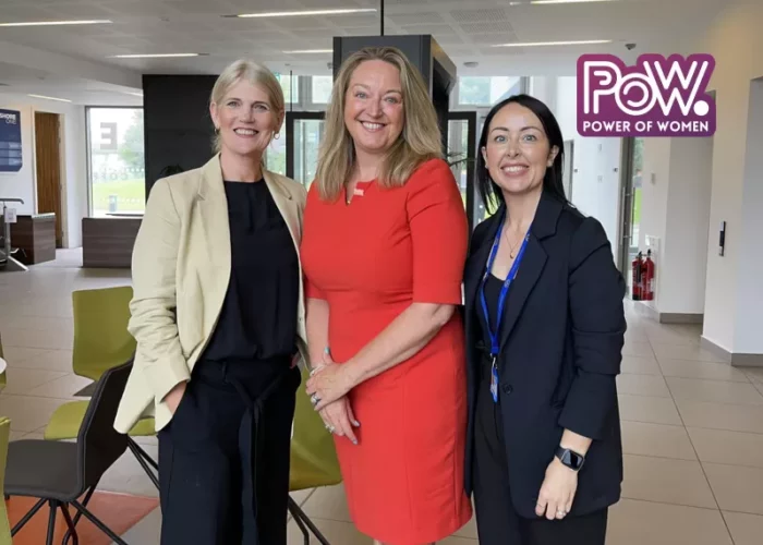 Nicky Jolley stood with two members of the Power of Women charity