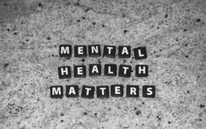 Tiles spelling out Mental Health Matters
